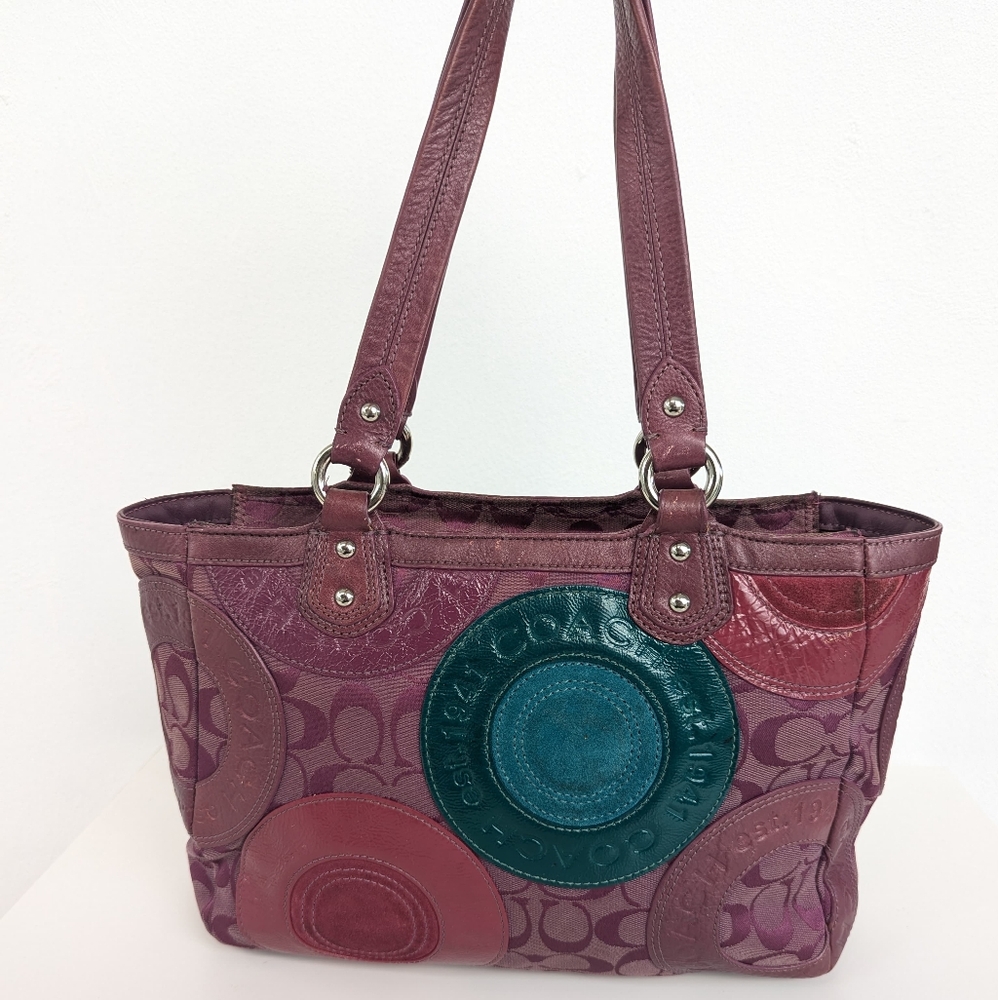 Coach Signature Limited Edition Multicolor Patchw… - image 2